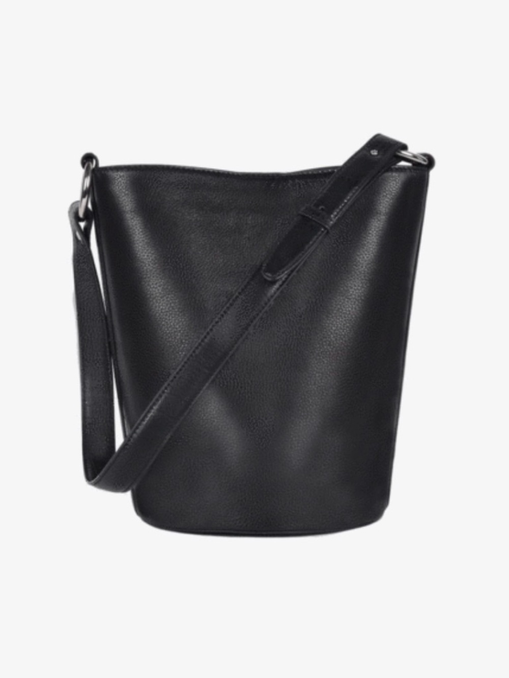 Hyer Goods Bucket Bag in Pebbled Black Leather